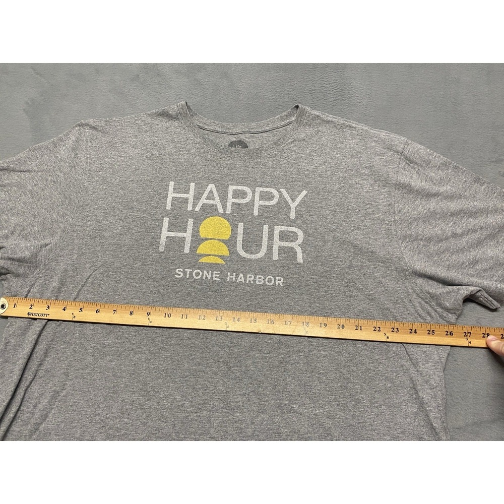 Life Is Good Classic Fit Tee Shirt "Happy Hour Stone Harbor" Unisex 2XL Gray - Picture 3 of 10
